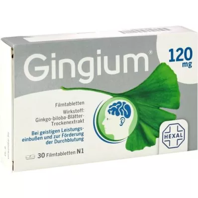GINGIUM 120 mg apvalkotās tabletes, 30 gab