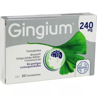 GINGIUM 240 mg apvalkotās tabletes, 20 gab