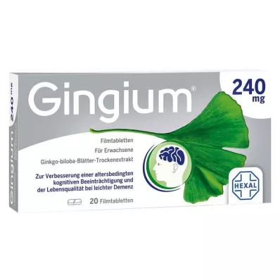 GINGIUM 240 mg apvalkotās tabletes, 20 gab GINGIUM 240 mg apvalkotās tabletes, 20 gab