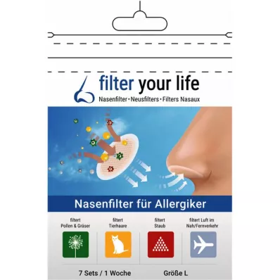 FILTER YOUR LIFE Deguna filtrs alerģijas slimniekiem, L izmērs, 7X2 gab