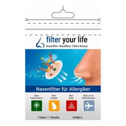 FILTER YOUR LIFE Deguna filtrs alerģijas slimniekiem, L izmērs, 7X2 gab