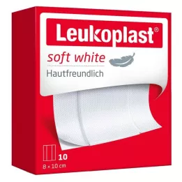 LEUKOPLAST mīksts balts plāksteris 8x10 cm, 10 gab