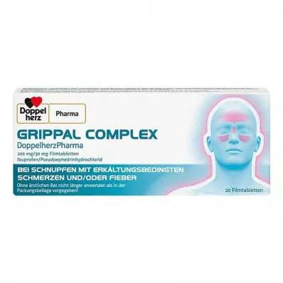 GRIPPAL COMPLEX DoppelherzPharma apvalkotās tabletes, 20 gab GRIPPAL COMPLEX DoppelherzPharma apvalkotās tabletes, 20 gab