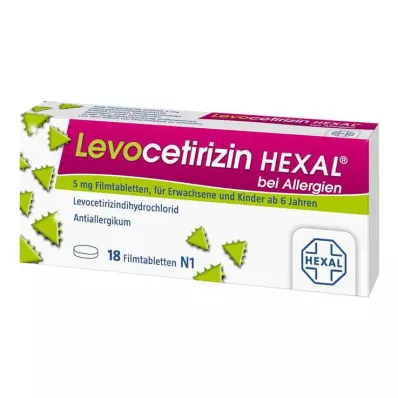 Levocetirizine Hexal pret alerģijām 5 mg apvalkotās tabletes, 18 gab