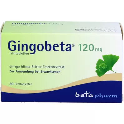 GINGOBETA 120 mg apvalkotās tabletes, 50 gab