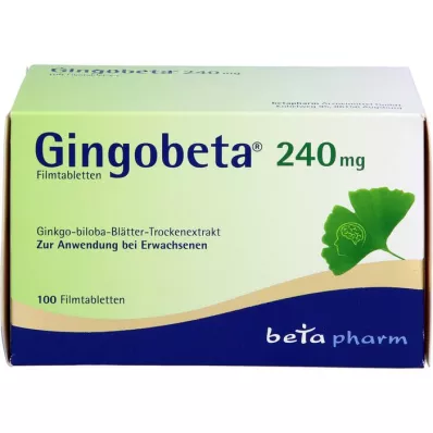 GINGOBETA 240 mg apvalkotās tabletes, 100 gab