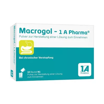 Macrogol-1A Pharma pulveris iekšķīgi lietojama šķīduma pagatavošanai, 10 gab Macrogol-1A Pharma pulveris iekšķīgi lietojama šķīduma pagatavošanai, 10 gab