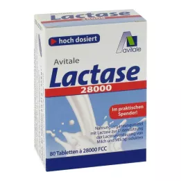LACTASE 28 000 FCC Tabletes dozatorā, 80 gab