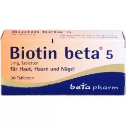 BIOTIN BETA 5 tabletes, 30 gab
