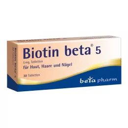 BIOTIN BETA 5 tabletes, 30 gab