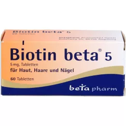 BIOTIN BETA 5 tabletes, 60 gab