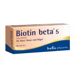 BIOTIN BETA 5 tabletes, 60 gab