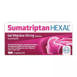 SUMATRIPTAN HEXAL migrēnai 50 mg tabletes, 2 gab