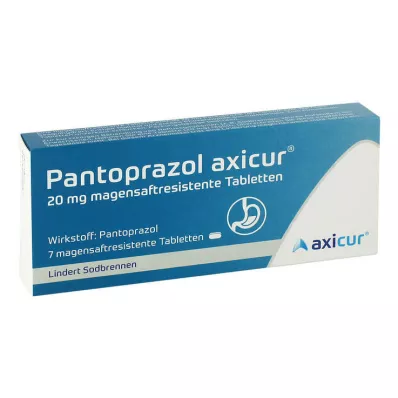 Pantoprazole axicur® 20 mg tabletes, 7 gab