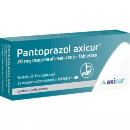 PANTOPRAZOL axicur 20 mg enteriskajām apvalkotajām tabletēm, 14 gab