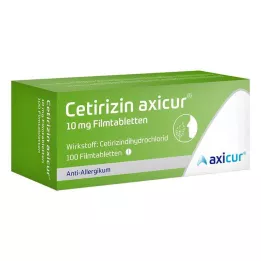 CETIRIZIN axicur 10 mg apvalkotās tabletes, 100 gab