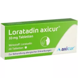 LORATADIN axicur 10 mg tabletes, 20 gab