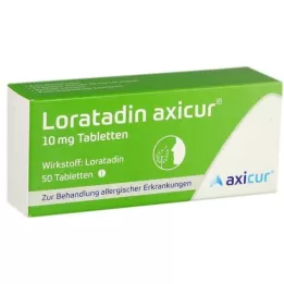 LORATADIN axicur 10 mg tabletes, 50 gab