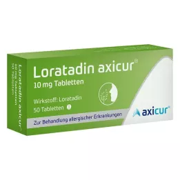 LORATADIN axicur 10 mg tabletes, 50 gab