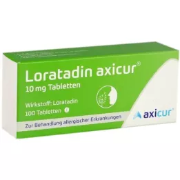 LORATADIN axicur 10 mg tabletes, 100 gab