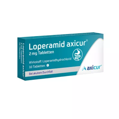 Loperamide axicur® 2 mg tabletes, 10 gab