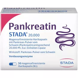 PANKREATIN STADA 20 000 kuņģa sulas cieto kapsulu, 50 gab