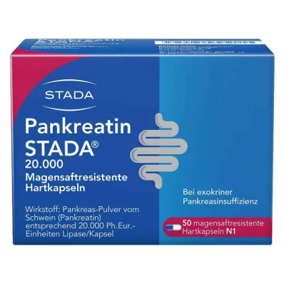 PANKREATIN STADA 20 000 kuņģa sulas cieto kapsulu, 50 gab PANKREATIN STADA 20 000 kuņģa sulas cieto kapsulu, 50 gab