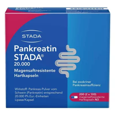 PANKREATIN STADA 20 000 kuņģa sulas cieto kapsulu, 200 gab
