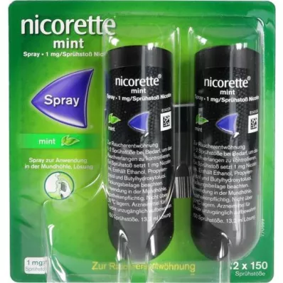 NICORETTE Piparmētru aerosols 1 mg/smidzinātājs, 2 gab