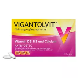 VIGANTOLVIT D3 K2 kalcija vitamīns, 30 apvalkotās tabletes, 30 kapsulas