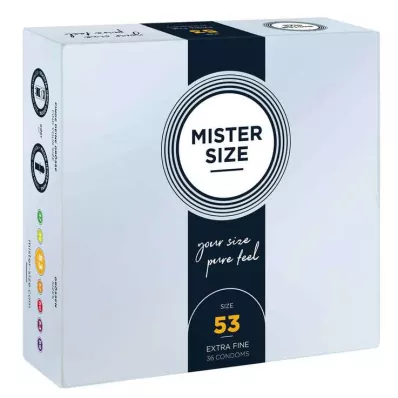 MISTER 53 izmēra prezervatīvi, 36 gab MISTER 53 izmēra prezervatīvi, 36 gab