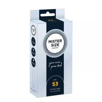 MISTER 53 izmēra prezervatīvi, 10 gab MISTER 53 izmēra prezervatīvi, 10 gab