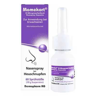 MOMEKORT 50 μg/smidzinātājs deguna aerosola suspensija 60 pieaugušajiem, 10 g MOMEKORT 50 μg/smidzinātājs deguna aerosola suspensija 60 pieaugušajiem, 10 g