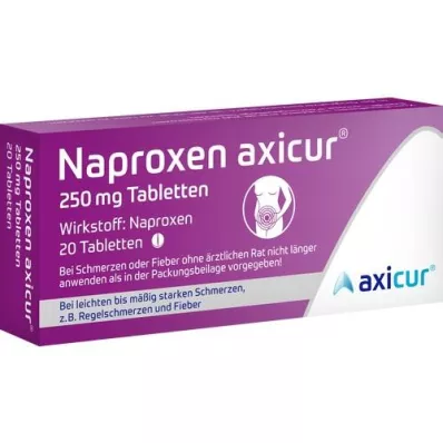 NAPROXEN axicur 250 mg tabletes, 20 gab