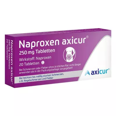 NAPROXEN axicur 250 mg tabletes, 20 gab