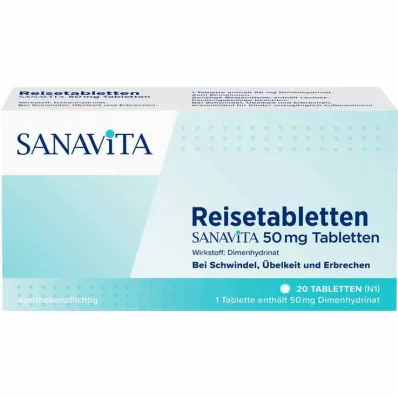 REISETABLETTEN Sanavita 50 mg tabletes, 20 gab REISETABLETTEN Sanavita 50 mg tabletes, 20 gab
