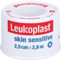 LEUKOPLAST Skin Sensitive 2,5 cmx2,6 m ar aizsarggredzenu, 1 gab