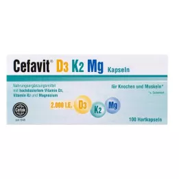 CEFAVIT D3 K2 Mg 2000 I.U. cietās kapsulas, 100 gab