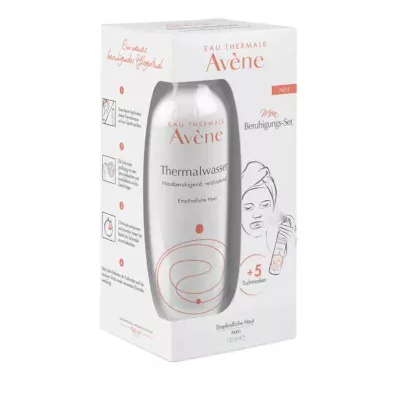 Avene termālā ūdens aerosols + 5 lokšņu masku komplekts (1 iepakojums) Avene termālā ūdens aerosols + 5 lokšņu masku komplekts (1 iepakojums)