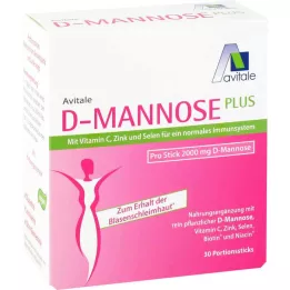 D-MANNOSE PLUS 2000 mg nūjiņas ar vitamīniem un minerālvielām, 30X2,47 g