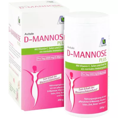 D-MANNOSE PLUS 2000 mg pulveris ar vitamīniem un minerālvielām, 250 g