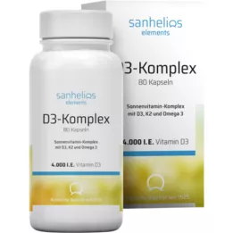 SANHELIOS D3 saules vitamīnu komplekss ar K2, 80 gab
