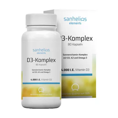 SANHELIOS D3 saules vitamīnu komplekss ar K2, 80 gab