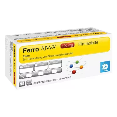 FERRO AIWA 100 mg apvalkotās tabletes, 50 gab FERRO AIWA 100 mg apvalkotās tabletes, 50 gab