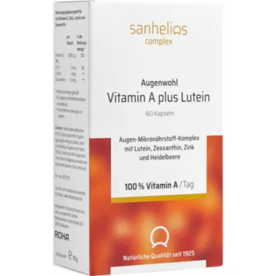 SANHELIOS Augenwohl A vitamīns plus luteīns kapsulas, 60 kapsulas