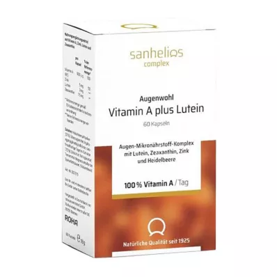 SANHELIOS Augenwohl A vitamīns plus luteīns kapsulas, 60 kapsulas SANHELIOS Augenwohl A vitamīns plus luteīns kapsulas, 60 kapsulas