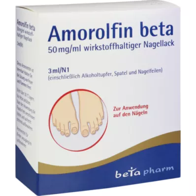 AMOROLFIN beta 50 mg/ml nagu laka, kas satur aktīvo vielu, 3 ml