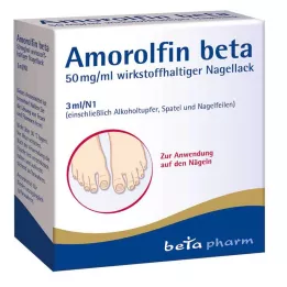 AMOROLFIN beta 50 mg/ml nagu laka, kas satur aktīvo vielu, 3 ml