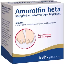 AMOROLFIN beta 50 mg/ml nagu laka, kas satur aktīvo vielu, 5 ml