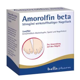 AMOROLFIN beta 50 mg/ml nagu laka, kas satur aktīvo vielu, 5 ml